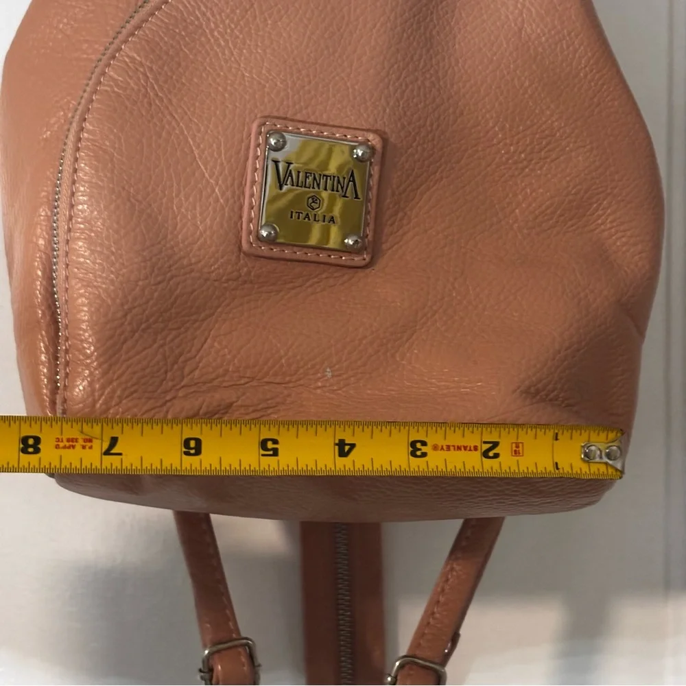 Valentina dusty rose leather Urban Backpack Minimalist Design